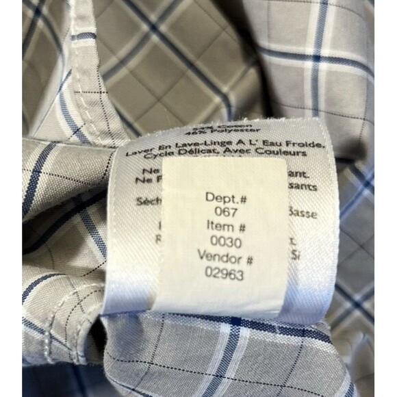 Eddie Bauer Men TXL Shirt Short Sleeve Gray Plaid Print Button Down Stretch - Picture 10 of 11